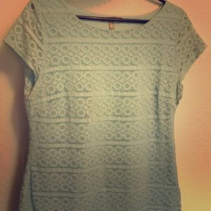 banana republic lace mint top